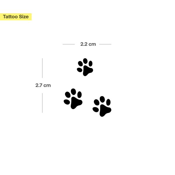 Paw Trio Filled Tattoo